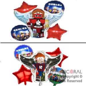 SET DE GLOBOS METALIZADO ROBLOX 5 UNIDADES 